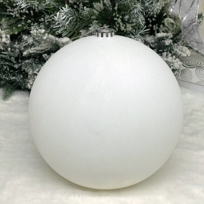 Новогодний шар VELOUR «Нежный бархат» 20 см, Белый