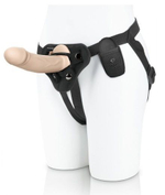 Телесный вибратор-реалистик на трусиках с кольцом - 16,5 см. (Цвет: телесный)