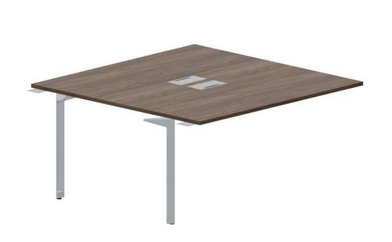 Составной стол на 2 рабочих места 158х156,6х75см (2 металлических  аутлета) - приставной элемент