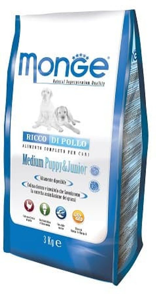 *Monge Dog 3кг Medium корм для щенков средних пород(Уценка)