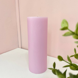 Свеча декоративная цилиндр, D=7,5 см, H=20 см, Светло-розовый, 1 шт.