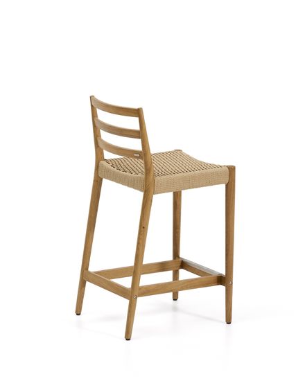 Полубарный стул Analy из массива дуба в натуральной отделке и веревочным сиденьем 65 см