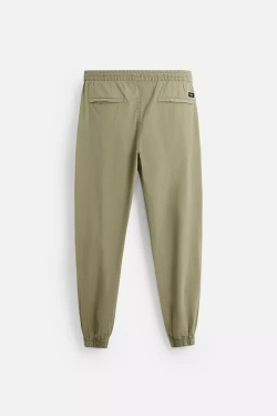 ZARA БРЮКИ-ДЖОГГЕРЫ ИЗ ТКАНИ С ЭФФЕКТОМ ПОТЕРТОСТИ, СВЕТЛЫЙ ХАКИ