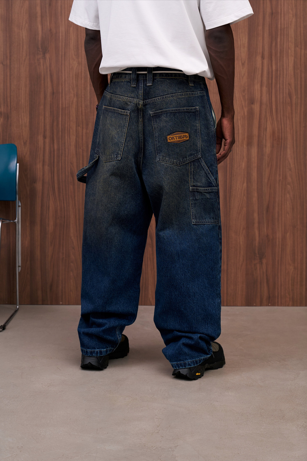 Джинсы Октябрь Work Denim "Dirty Blue Stone Washed"