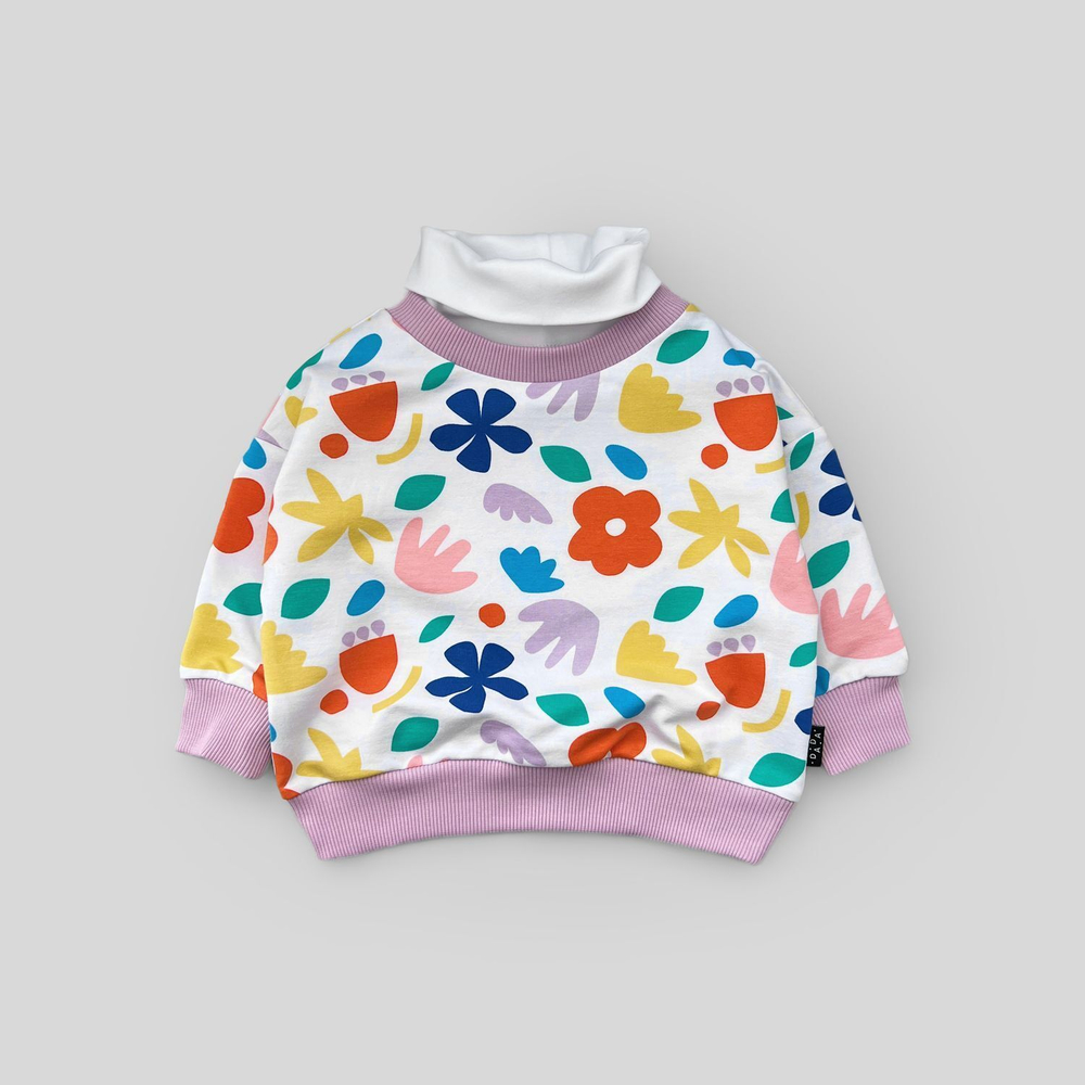 Свитшот (matisse + lavender) с белым воротом