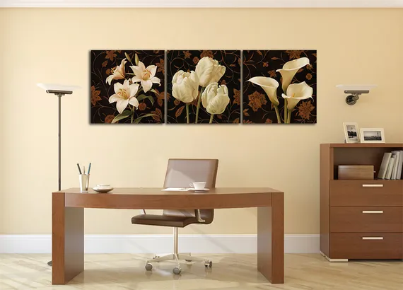 Модульная картина "Цветы белые лилии"