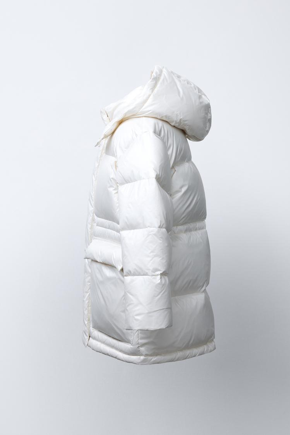 ZARA ПУХОВИК С НАПОЛНИТЕЛЕМ ИЗ ПЕРА И ПУХА WATER REPELLENT, ЭКРЮ