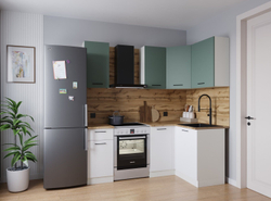 Кухонный гарнитур угловой Муссон 2000х1200 столешница 26 мм (с отдельно стоящей плитой)