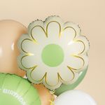 Шар (21''/53 см) Цветок, Ромашка, Золотые лепестки, Кремовый, Сатин, 1 шт.