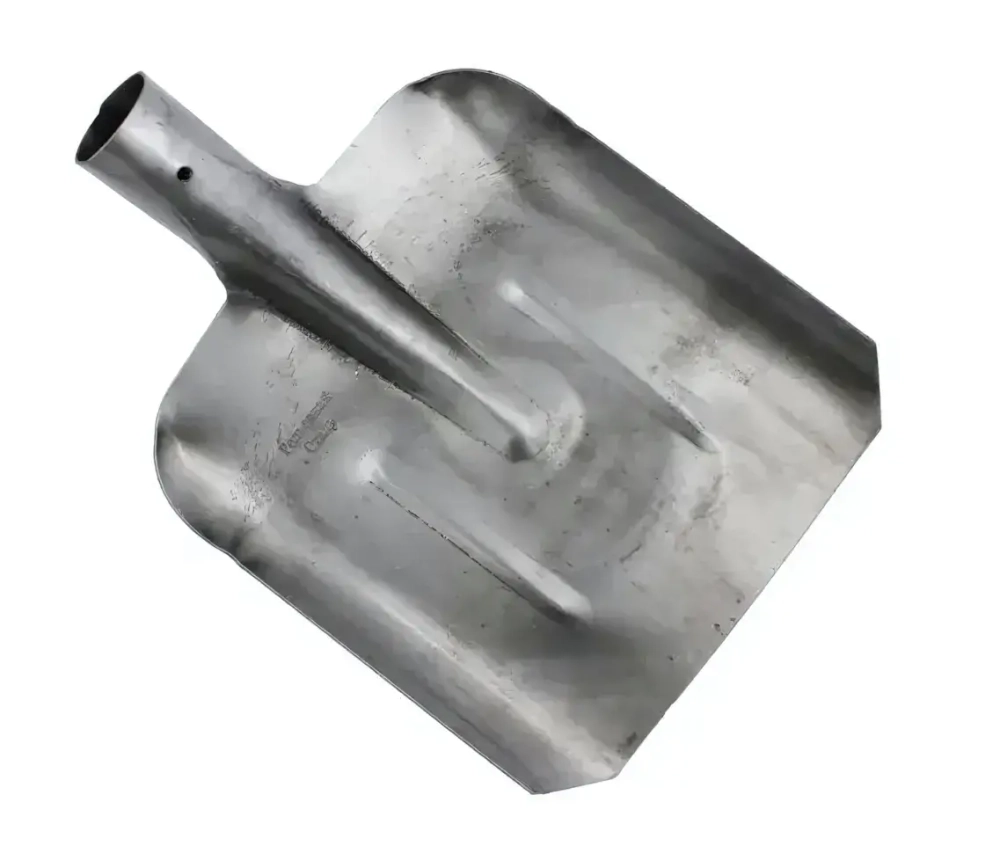 Лопата совковая РЕЛЬСОВАЯ СТАЛЬ, 235х345мм с ребрами жесткости, б/ч, тулейка d 40, лак