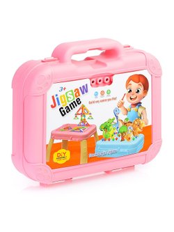 Конструктор в чемодане, цвет розовый (617-3A)