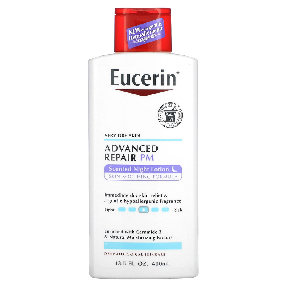 Eucerin, Advanced Repair Lotion, PM, ароматизированный ночной лосьон, 400 мл (13,5 жидк. унц.)