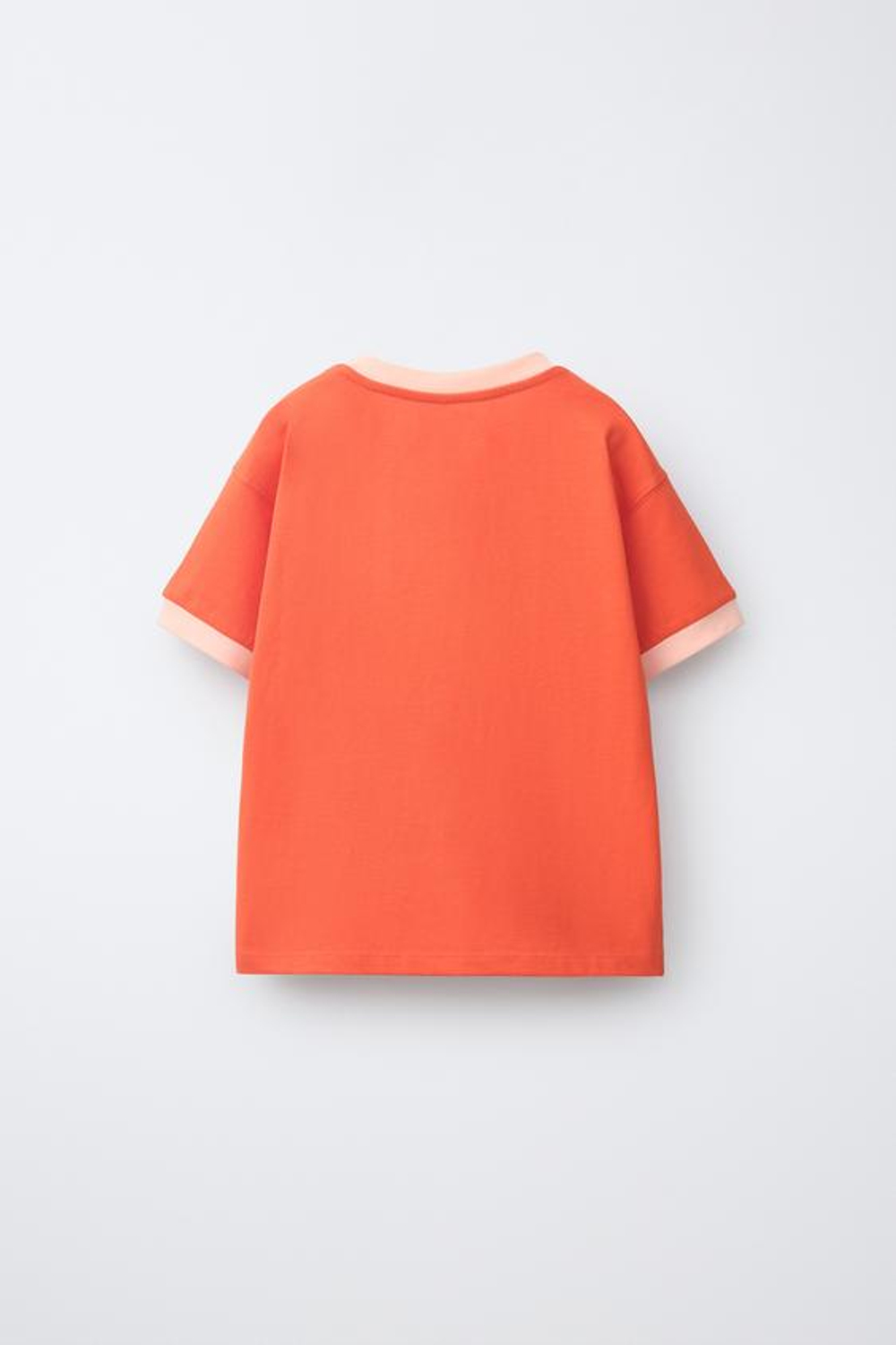 ZARA ФУТБОЛКА С КОНТРАСТНОЙ НАДПИСЬЮ, КРАСНО-ОРАНЖЕВЫЙ