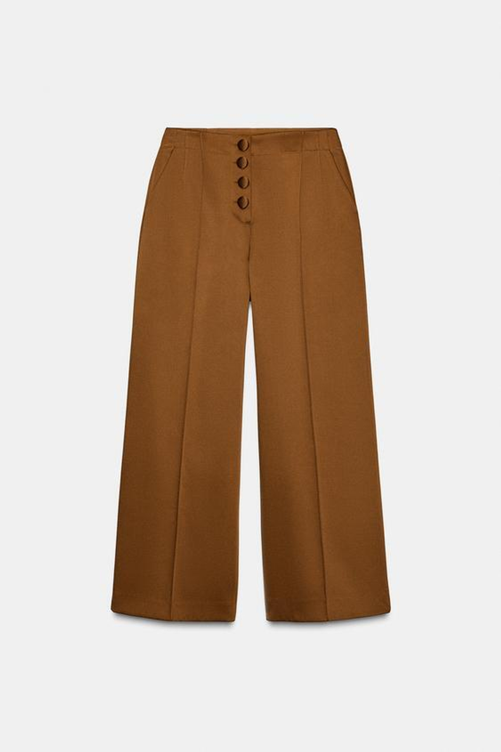 ZARA АТЛАСНЫЕ ШИРОКИЕ БРЮКИ, КАРАМЕЛЬНЫЙ