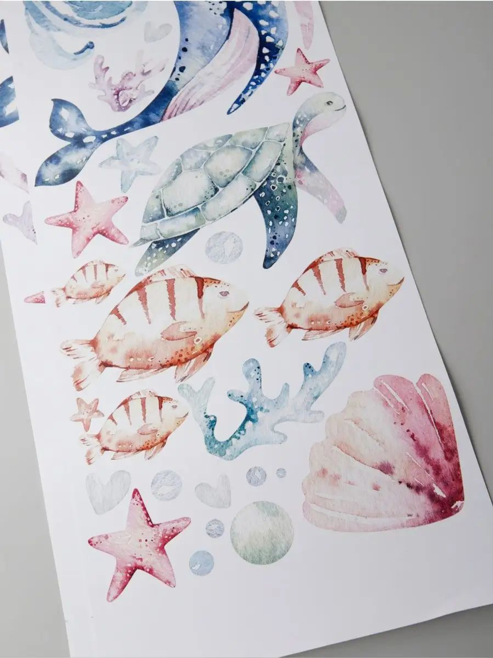 Интерьерные виниловые наклейки большие воздушные шары на стены в детскую, дома, облака, пейзаж