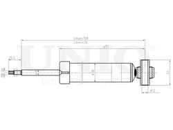 Амортизатор газовый задней подвески UNIO SAB-10559