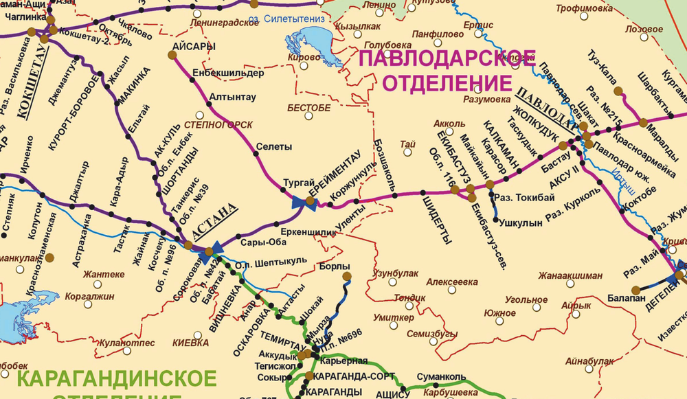 Железные дороги Казахстана , размер 1,5 х 2,45 м, 2026 год