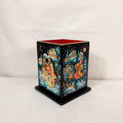 Стакан под ручки и карандаши "По-щучьему веленью" (Ручная роспись Палех)