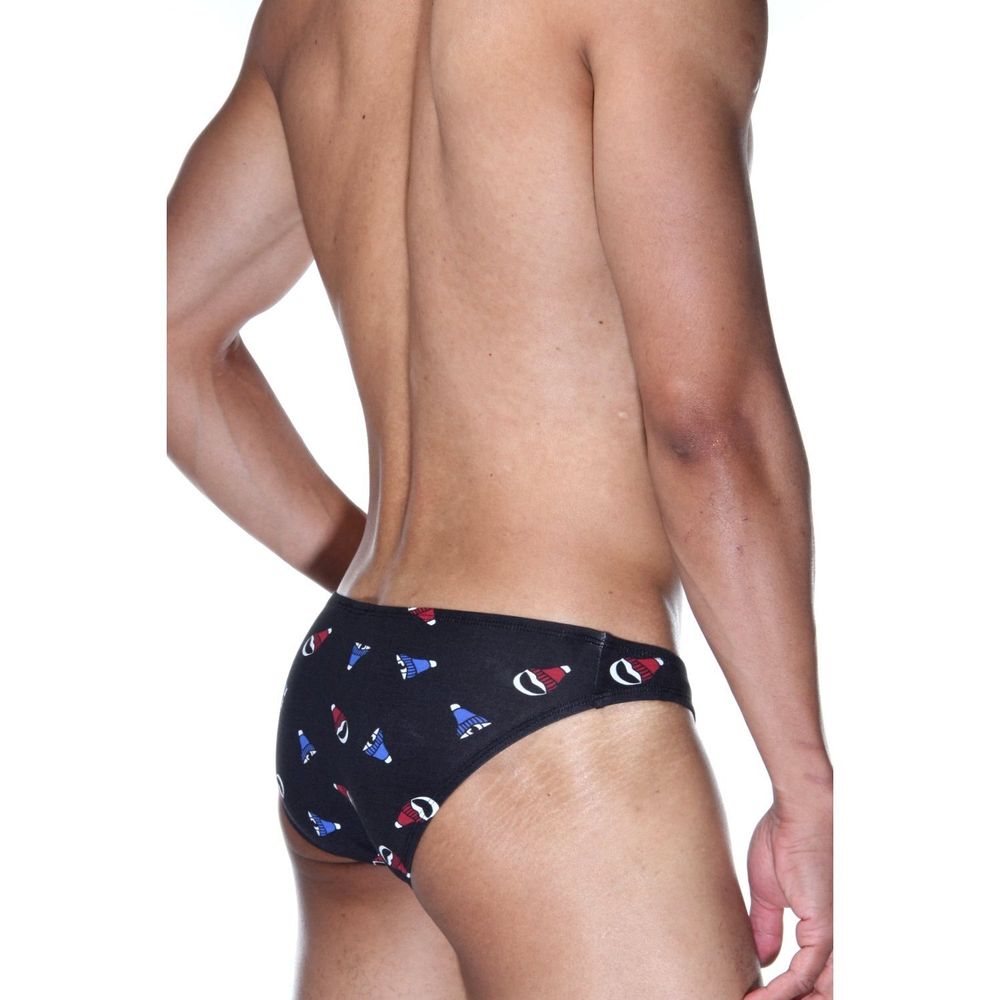 Мужские трусы слипы черные с принтом DARKZONE DZN6485