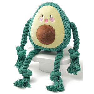 Игрушка Mr.Kranch для собак "Авокадо" плюшевая с канатиками и пищалкой 13,5 см Игрушка Mr.Kranch для собак "Авокадо" плюшевая с канатиками и пищалкой 13,5 см