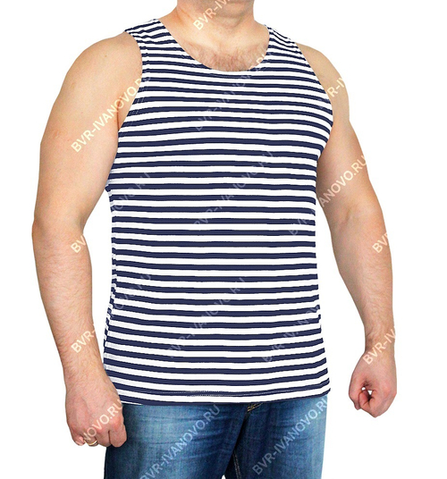 Майка-тельняшка уз/пл (кулирка, синяя полоса)