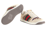 GUCCI Gucci Screener leather gg Enamel striped low-cut fashion sneakers men's Beige