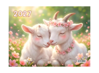 Календарь настен. 3-х бл. квартальный 2027 Символ года LAMARK "НЕЖНЫЕ ЧУВСТВА" 01008