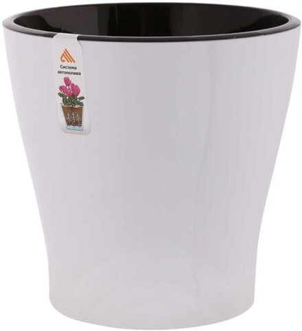 Кашпо Лея белый d16,2 V2,2л h16см с вкладкой