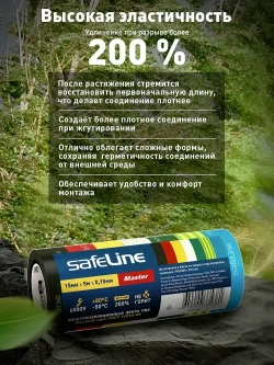 Изолента SafeLine Master 15/5, комплект 7 цветных МИНИ-роликов (ПВХ), ГОСТ