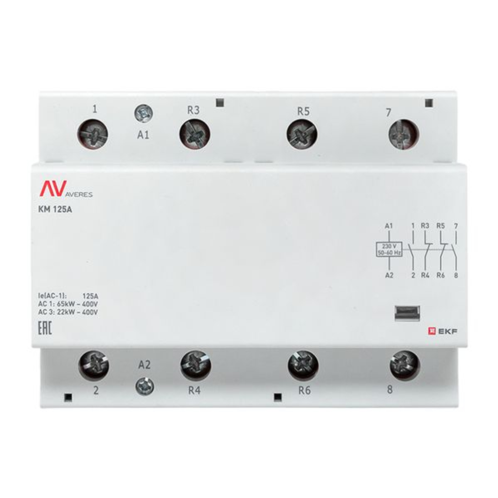 Контактор модульный КМ 125А 2NO+2NC 230В АС (6 мод.) AVERES EKF