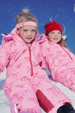 ZARA ДЛИННЫЙ КОМБИНЕЗОН WATER RESISTANT И WINDPROOF С БАНТАМИ, РОЗОВЫЙ