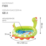 Бассейн надувной Intex 58437 Динозавр 119х109х66 см / Открытый бассейн Интекс с водяным фонтаном распылителем для дачи и отдыха