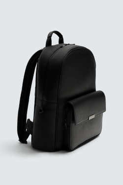 ZARA РЮКЗАК С ТИСНЕНИЕМ, ЧЕРНЫЙ