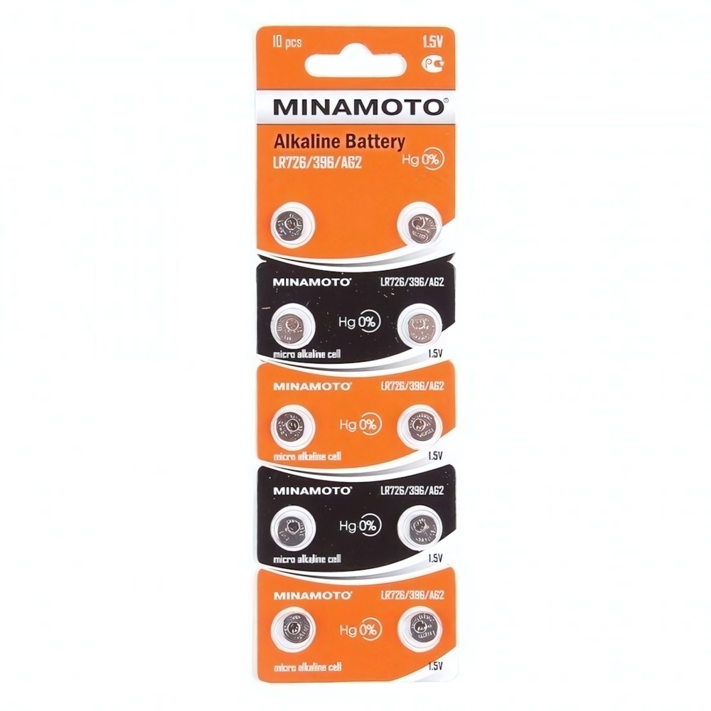 Батарейки MINAMOTO AG2 (LR726) BL10, 012047
