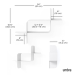 Набор металлических настенных полок Montage, 2 шт., белый