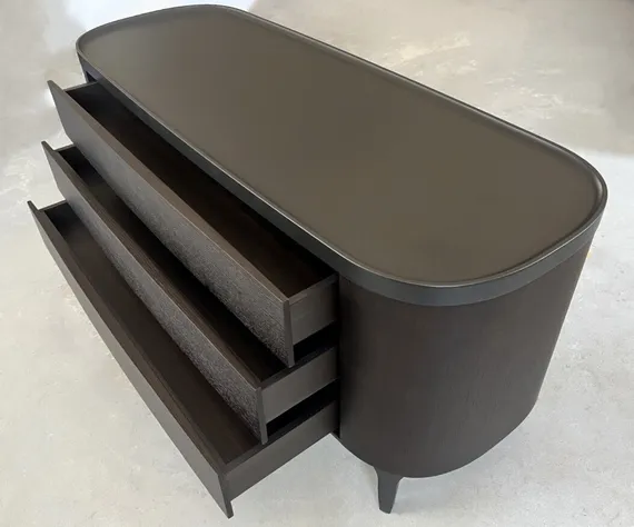 Комод с 3 ящиками Gentleman, 150х69 см, черный шпон дуба