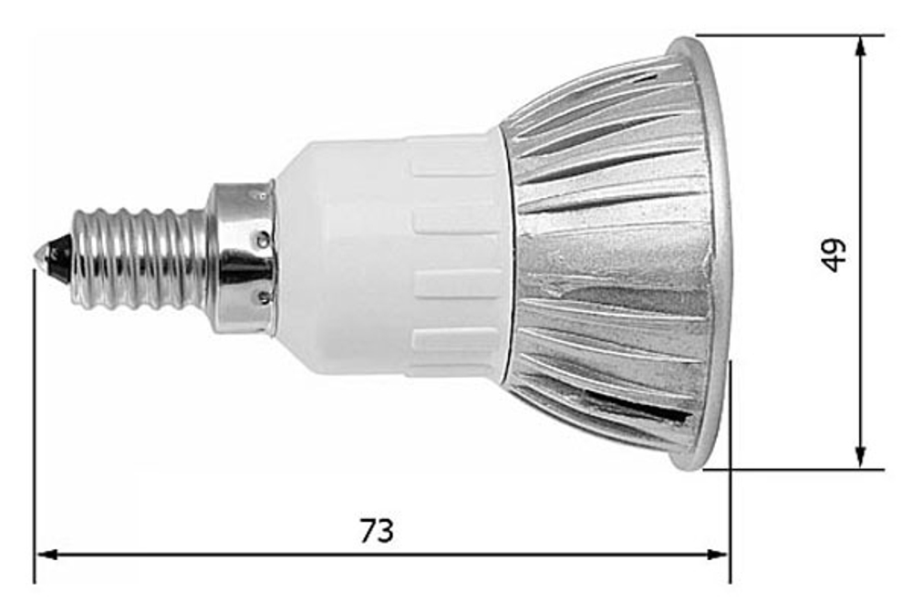 Лампа светодиодная 3W R50 E14 - цвет в ассортименте