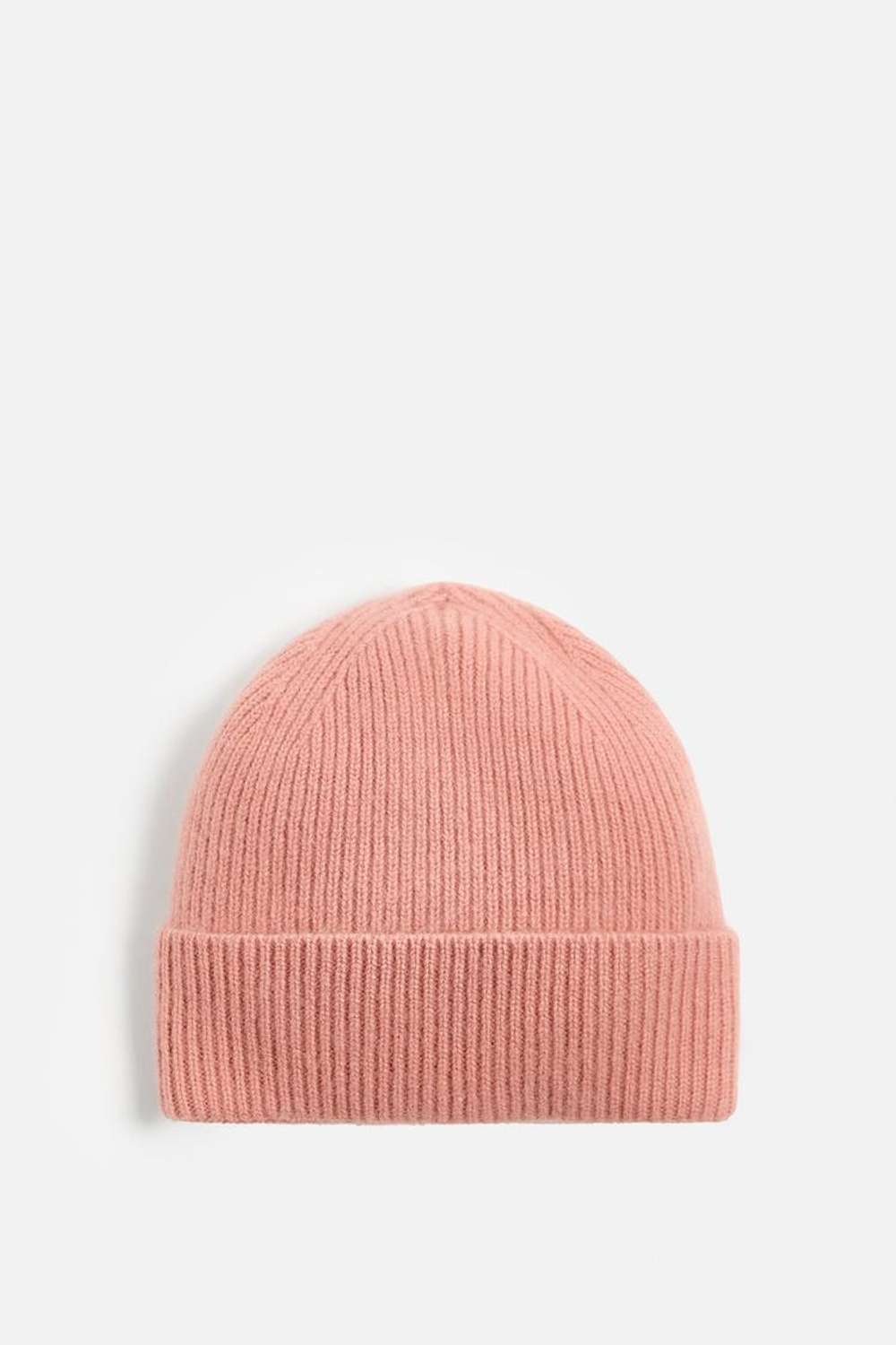 ZARA ШАПКА ИЗ КАШЕМИРА - LIMITED EDITION, ПАСТЕЛЬНО-РОЗОВЫЙ