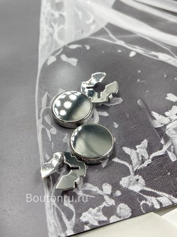 Накладка на пуговицу серебро (клипсы)