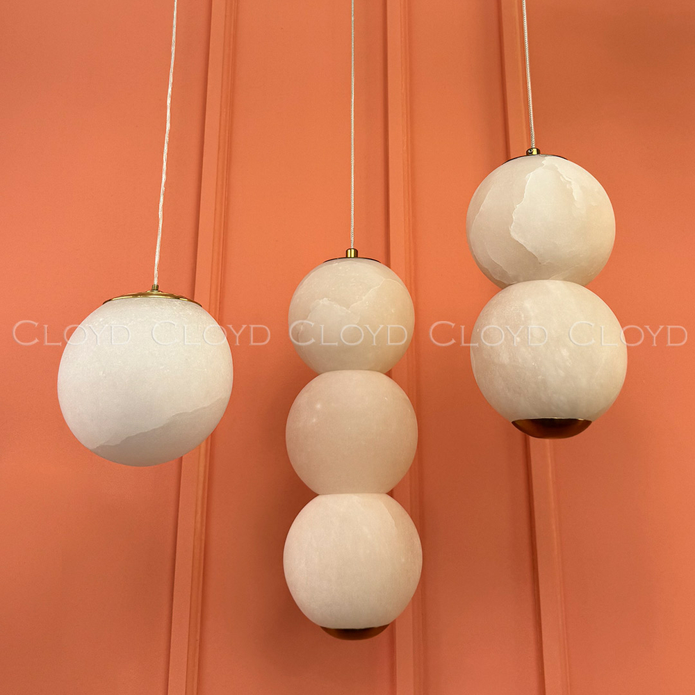 Подвесной светильник Cloyd ORIONIS P2 / выс. 26 см - алебастр - латунь (арт.12530)