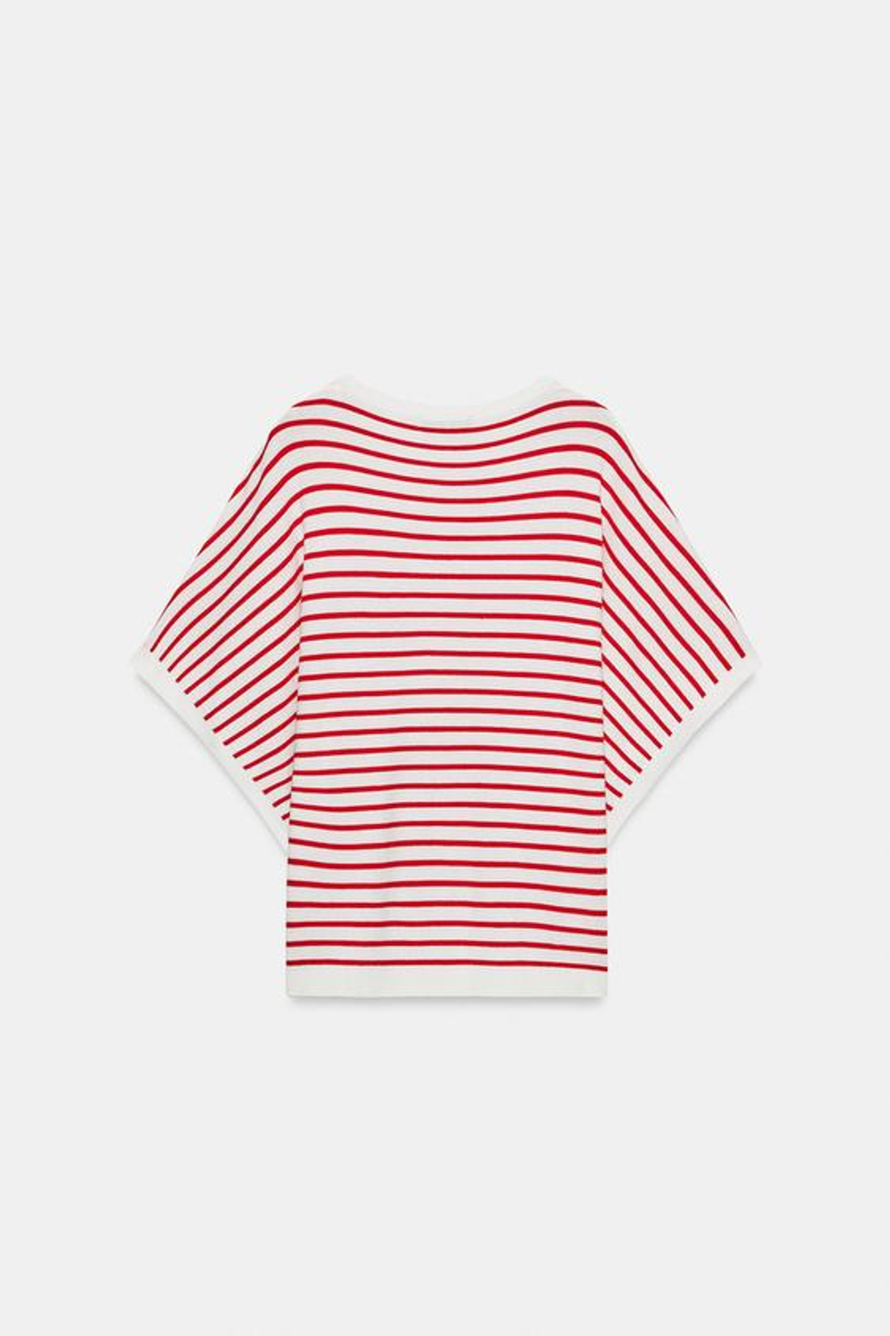 ZARA ТОП С ШИРОКИМИ РУКАВАМИ, КРАСНАЯ ПОЛОСА