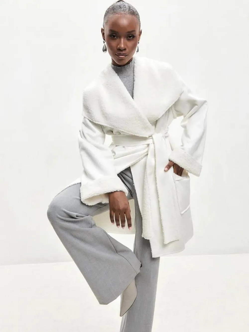 Пальто жакет демисезонное барашек