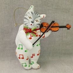 Ёлочная игрушка Кот со скрипкой