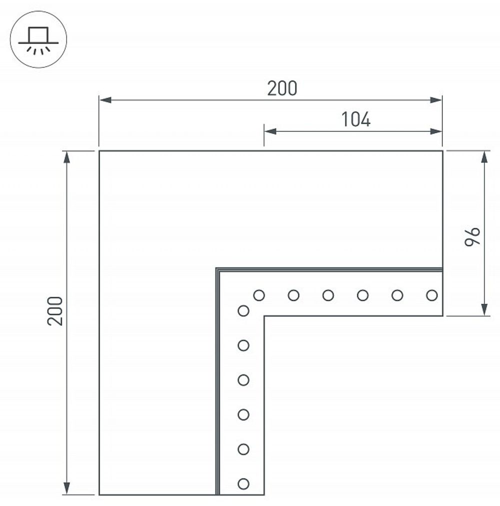 Соединитель угловой L-образный накладной Arlight S-LUX 030136