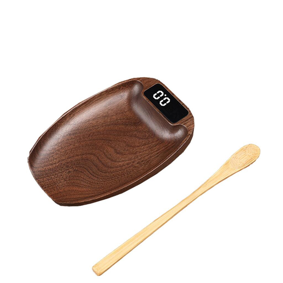 Весы чайно-кофейные портативные коричневые 0,1-100гр дерево батарея 100mAH P.L. Barbossa