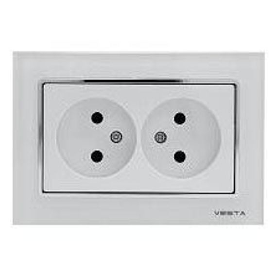 Розетка двойная 2P Vesta-Electric Exclusive White белый FRZ00040010STL