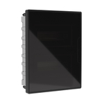 Щиток 24 мод встраиваемый для полых стен FRAME, черный, с тонированнойдверцей, с 4 шинами PEN (2шт на 8 отв. и 2шт на 6 отв.)