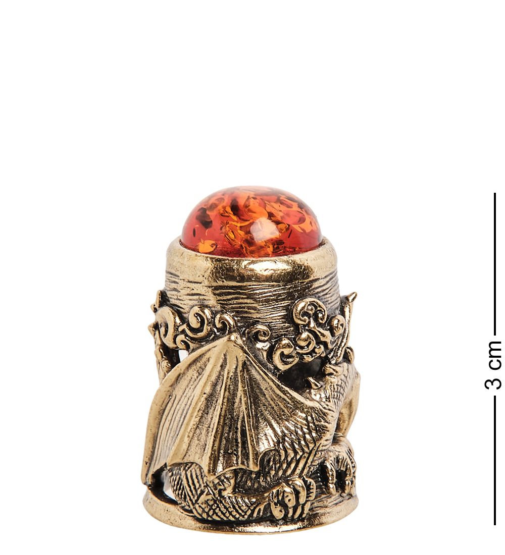 AM-1901 Наперсток «Наперсток Дракон» (латунь, янтарь)