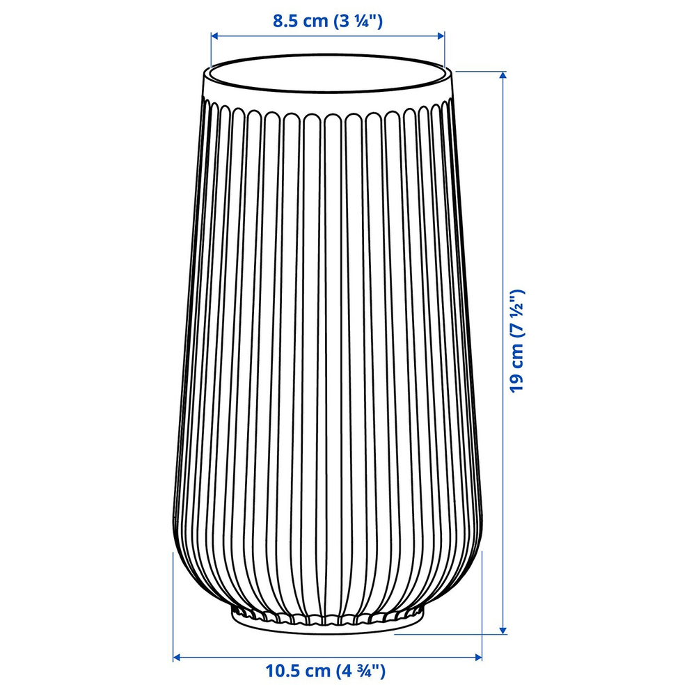 Ваза IKEA GRADVIS (ГРАДВИС), Серый, Стекло, 19 см
