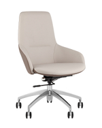 Кресло офисное TopChairs Soulo светло-серый, коричневый